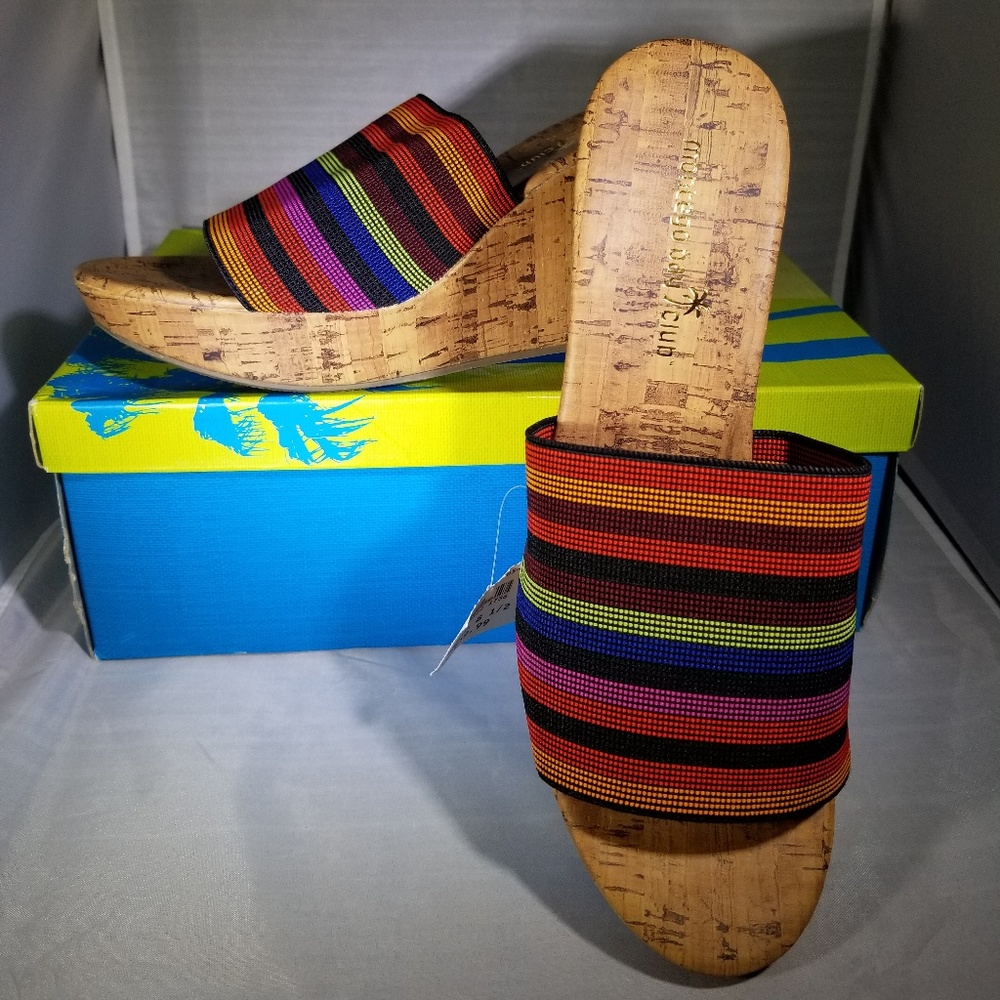 Montego Bay Club slip on wedge, Multi color, 8.5